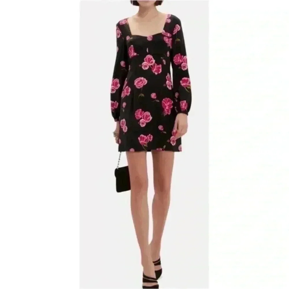 Intermix Dresses Bernice 100% silk Floral Dress in size 4